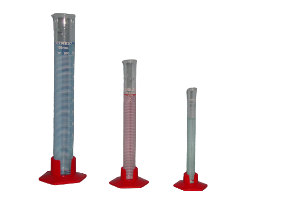 Pack de 3 Probetas Graduadas con Base Plástica 10ml Tolerancia 0,10 Clase &quot;A&quot;