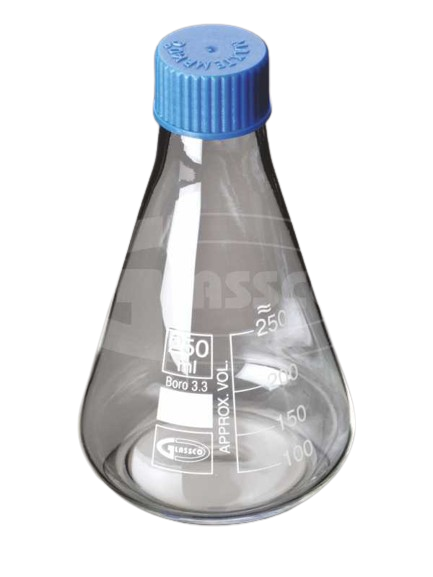 Pack de 2 Erlenmeyer 250ml Tapa Rosca ASTM Glassco