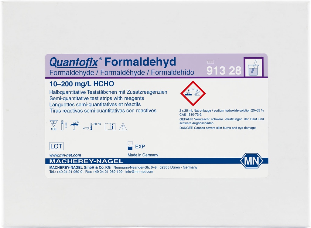 Tiras para Determinación de Formaldehido Quantofix