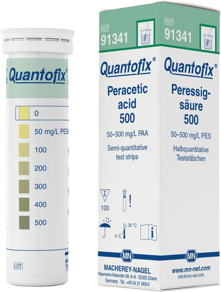 Tiras para Determinación de Ácido Peracético 500 Quantofix