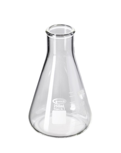 [ELE231.402.04A] Erlenmeyer de Cuello Angosto 300ml Graduado Glassco