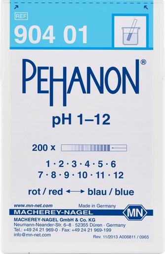 [90401] Tiras de pH 1.0-12.0 Macherey-Nagel - PEHANON