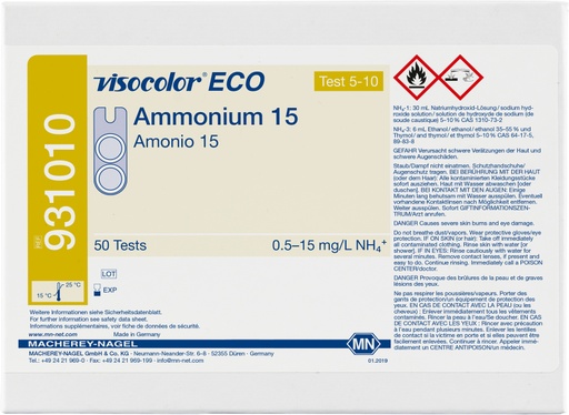 [931010] Test Colorimétrico para Amonio Visocolor Eco - Ammonium 15