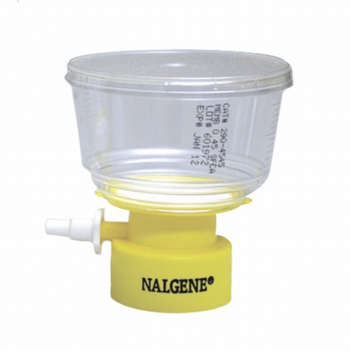 [290-4545] Filtro Tapa Botella PS 150ml 0.45um Acetato Celulosa Nalge-Nunc