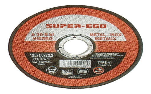 [UNI855115200] Disco de corte Exterior Plano 115X1.6mm Super-Ego