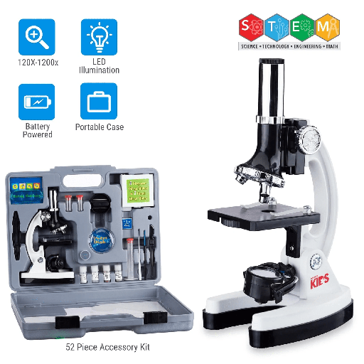 [BIRM30-ABS-KT2-W] Set Completo de Microscopía para Niños y Principiantes Amscope - M30