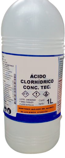 [ZON2616] Ácido Clorhídrico Concentrado Técnico 1L